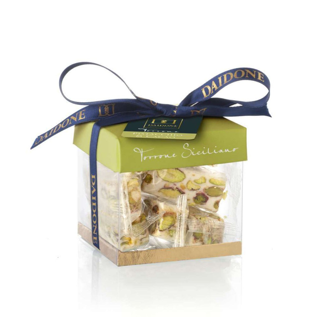 Torrone würfel mit pistazien / torrone a cubetti con pistacchi - 115 g