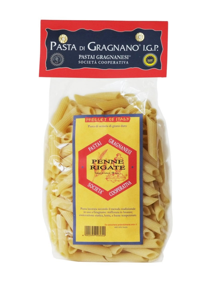Penne gestreift aus Gragnano I.G.P. / Penne rigate di Gragnano I.G.P. - 500 g