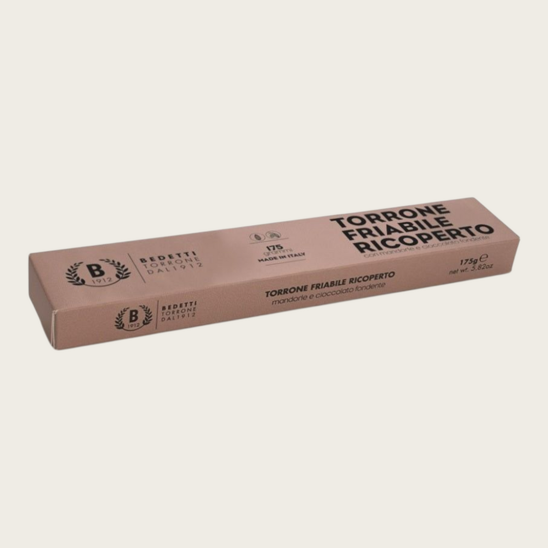 Torrone mit Mandeln & Schokolade – 175 g – italienischer Nougat mit knackigen Mandeln und zarter Schokoladenhülle