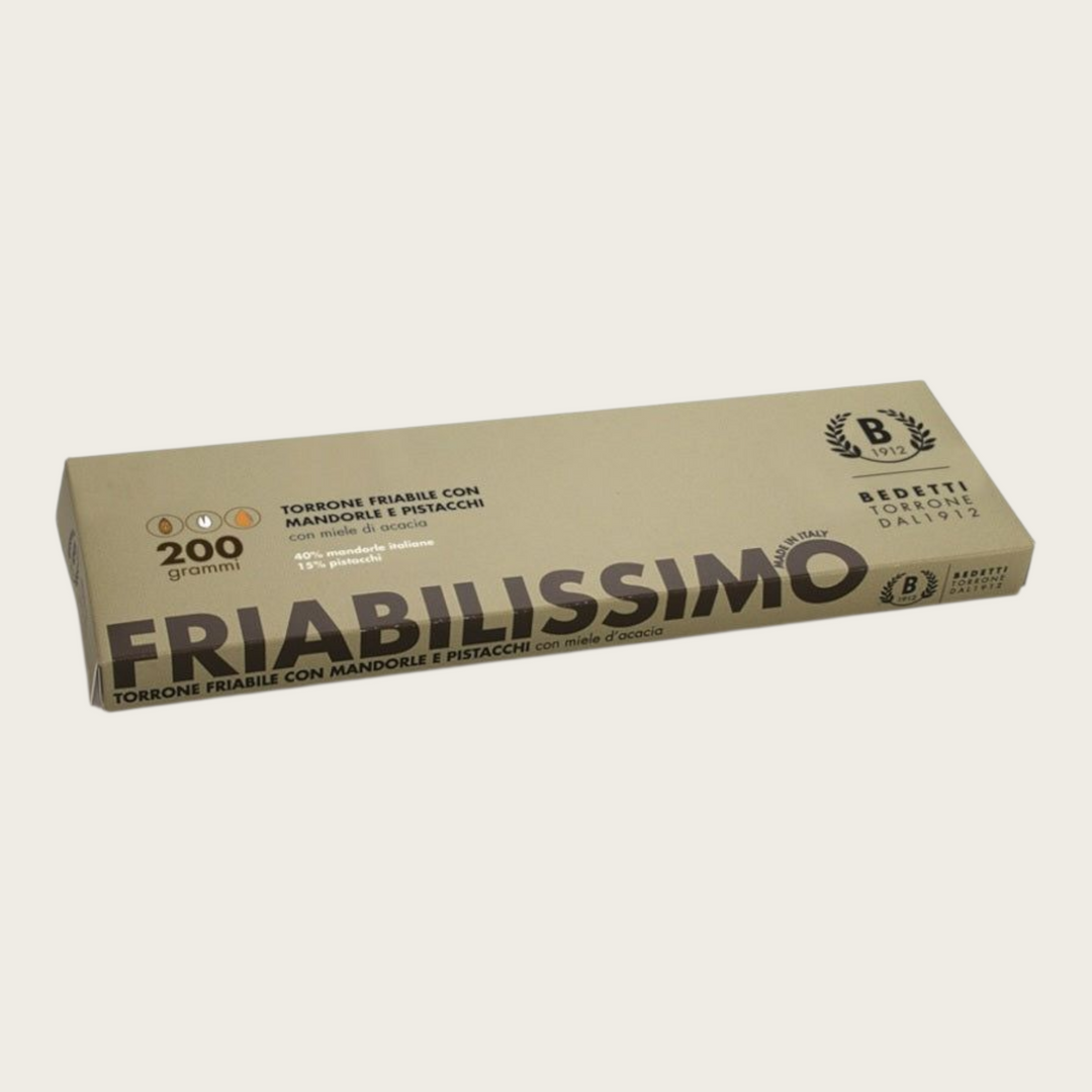 Torrone mit Mandeln und Pistazien – 200 g – italienisches Nougat mit knackigen Mandeln und aromatischen Pistazien