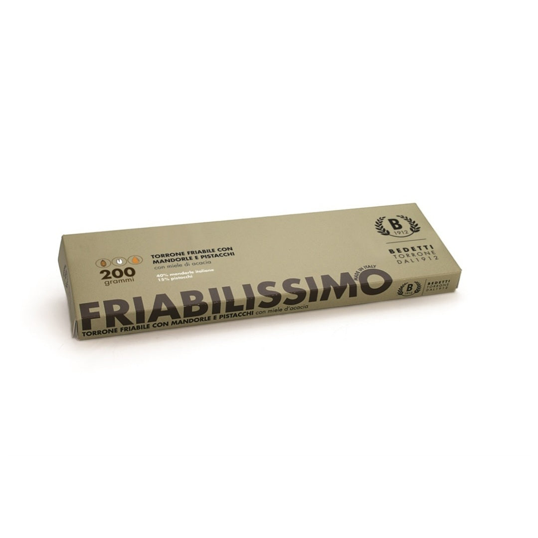 Torrone knusprig Mandeln und Pistazien / Torrone friabile mandorle e pistacchi – 200 g